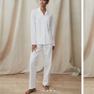 The White Company Classic Cotton PJ SET White Sz M NEW